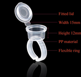 Transparent Tattoo Ink Ring Cup With Lid (25 pcs)